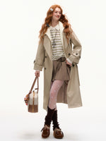 Khaki Hooded Trench Coat