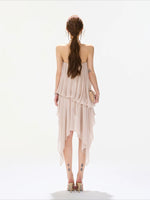 Pink Beaded Halter Dress