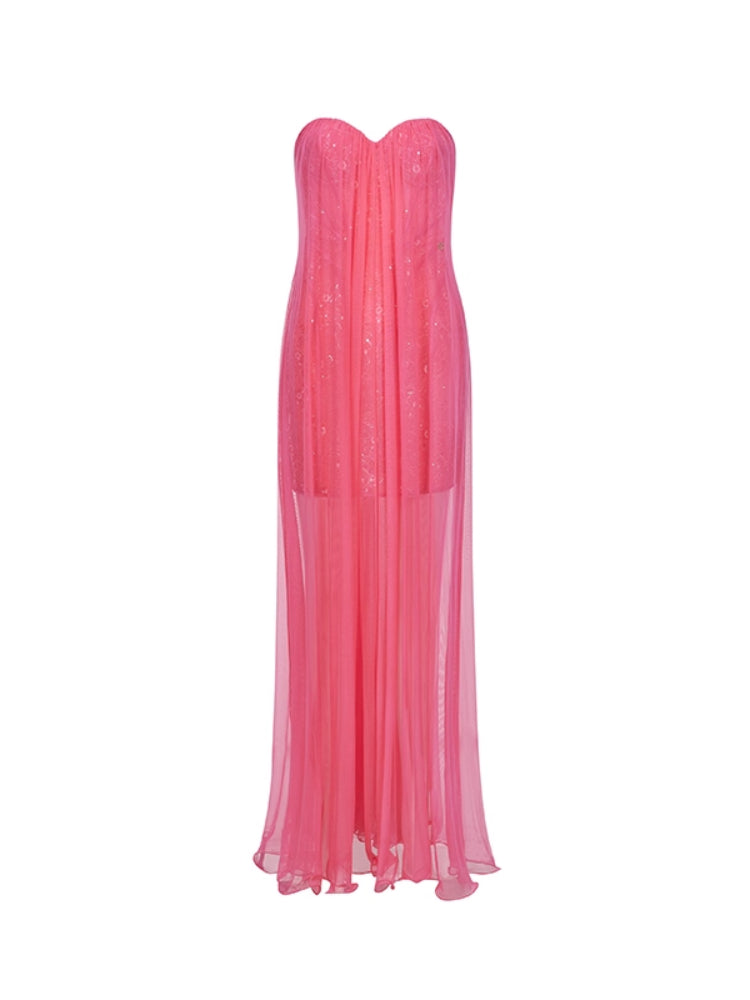 Netting Skirt Lace Backless Dress