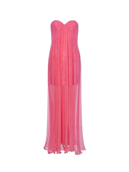 Netting Skirt Lace Backless Dress