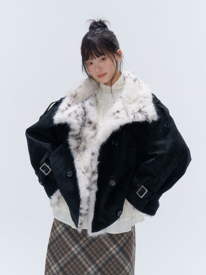 Eco Fur Leopard PU Padded Parka