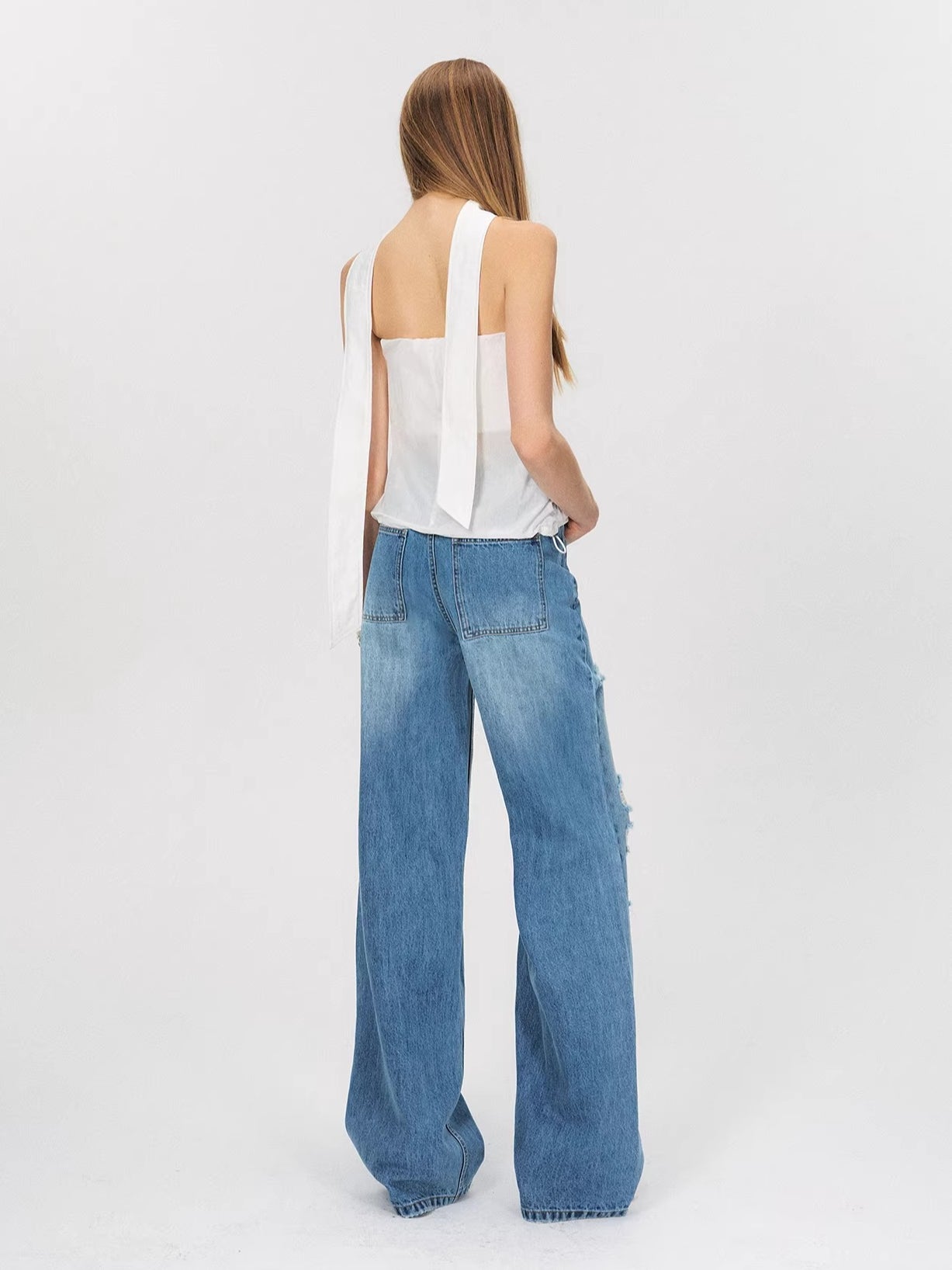 White Utility Bandeau Top