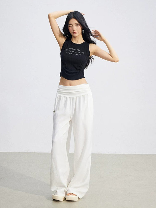 Ice Silk Drape Wide-Leg Pants