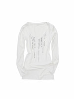 Rhinestone V Neck Knit Top