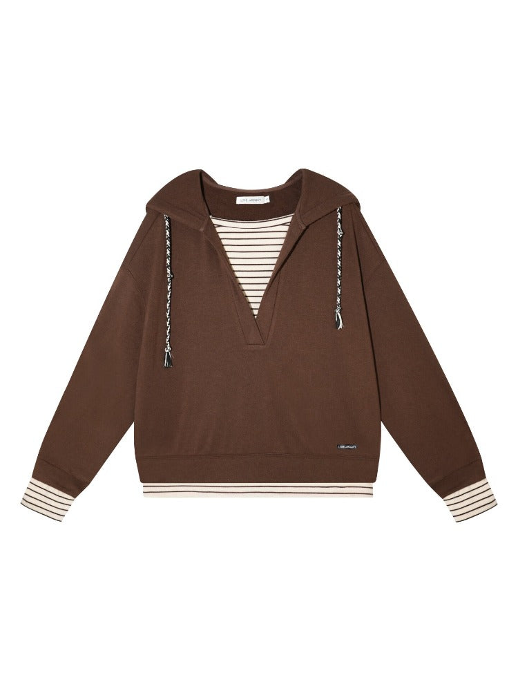 Vintage Striped Layered Sweatshirt Set