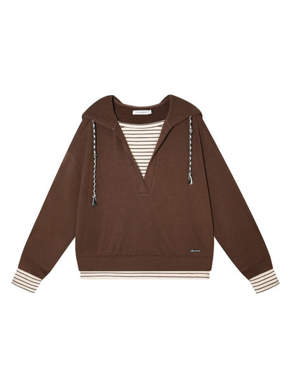 Vintage Striped Layered Sweatshirt Set