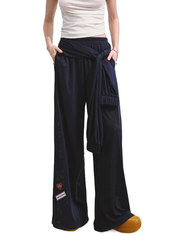 Tie-Waist Flowy Linen Wide-Leg Pants