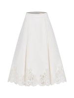 Mirage Vintage Lace-Collar Blazer & Flared Skirt Set
