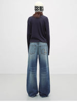 Lace Panel Drape Neck Top