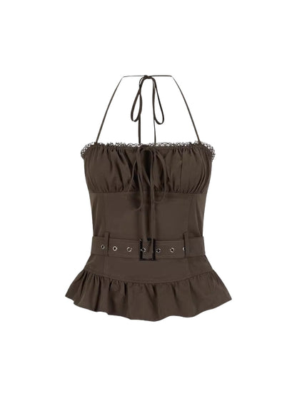 Strapless Halter Lace Top