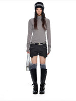 Slim Pleated Long Sleeve Top