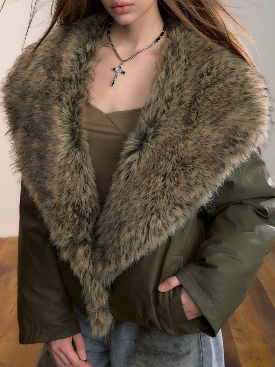 Fur Collar Down Puffer Jacket