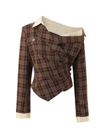 Asymmetric Shoulder Cropped Blazer & Pants Set