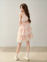 Tiered Lace Bow Dress