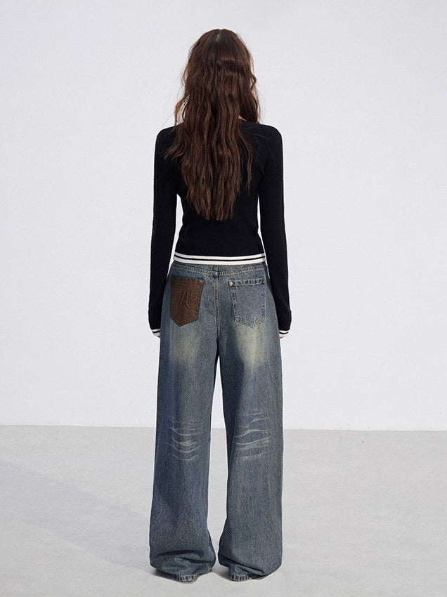 V-Neck Knit Slim Top