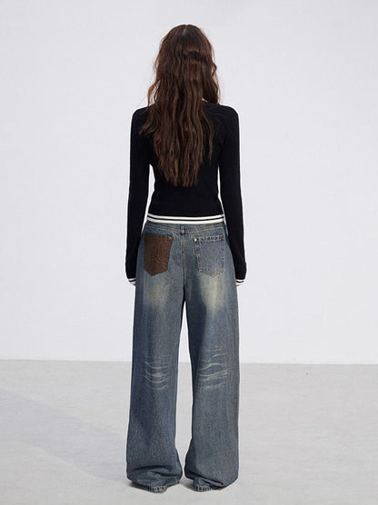 V-Neck Knit Slim Top