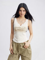 V-Neck Rhinestone Tank