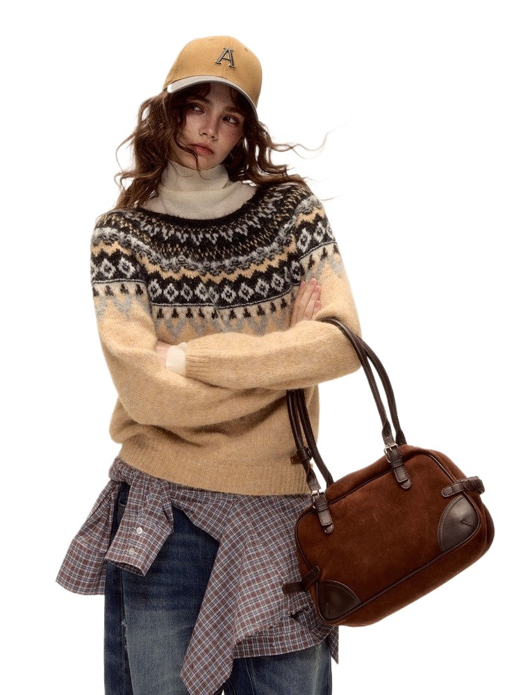 Wool-Blend Fair Isle Sweater