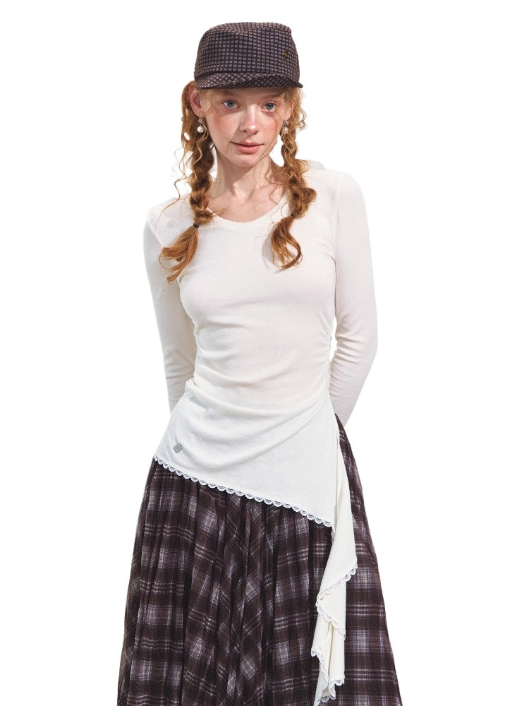 Sweetheart Neck Asymmetric Ruched Top