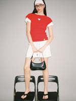 Heart Cutout Linen Tee