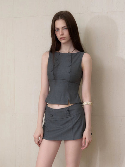 Tailored Mini Skirt Set