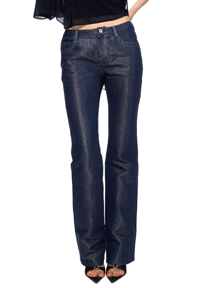 Coated Straight Jeans