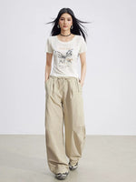 Layered Contrast Cargo Pants