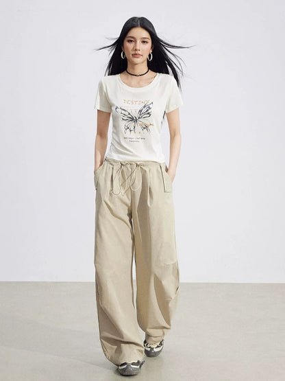 Layered Contrast Cargo Pants
