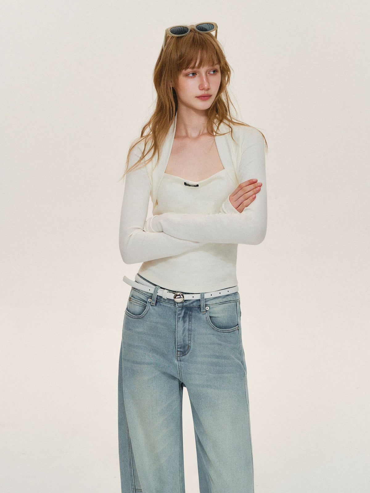 Layered Bolero Long Sleeve Top