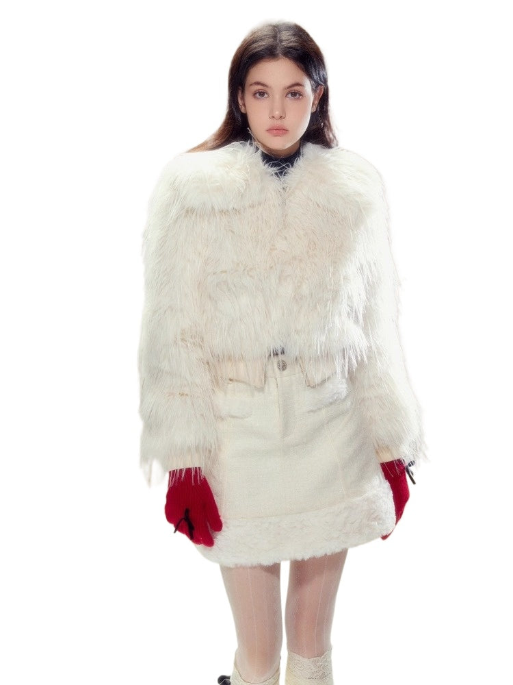Pink Reversible Ombre Faux Fur Jacket