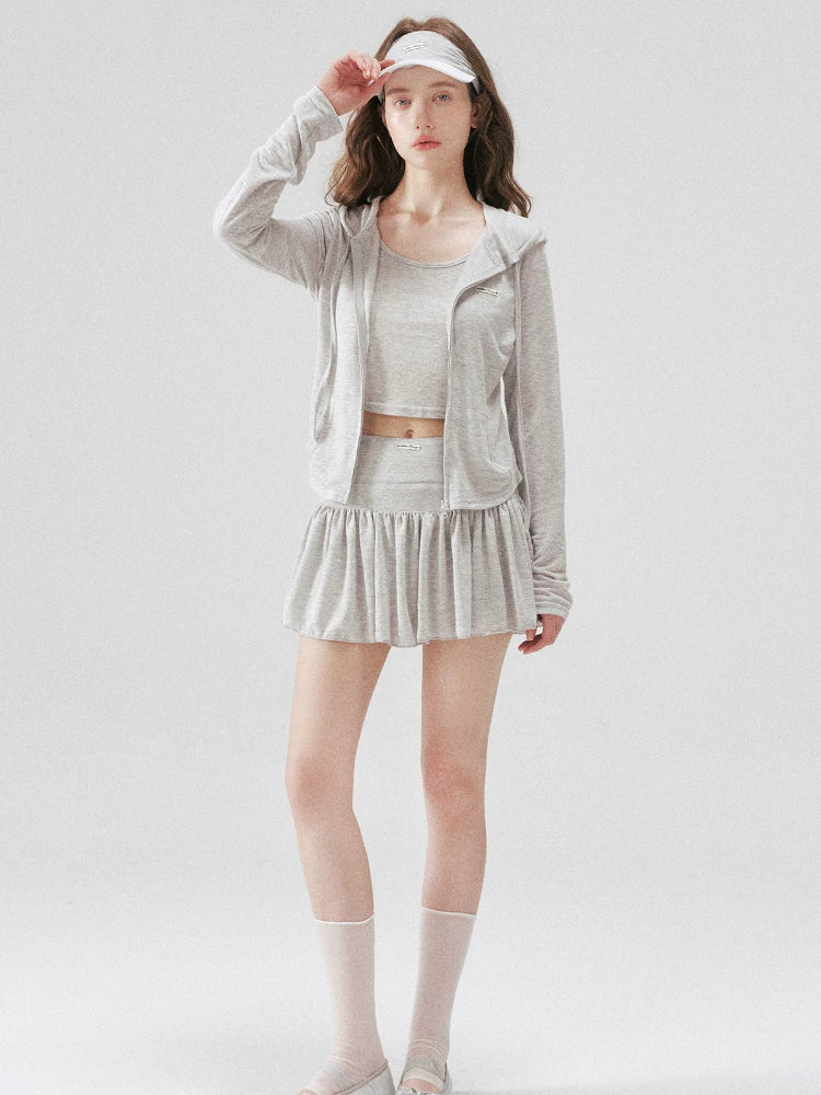 Lyocell Hooded &amp; Skirt Set