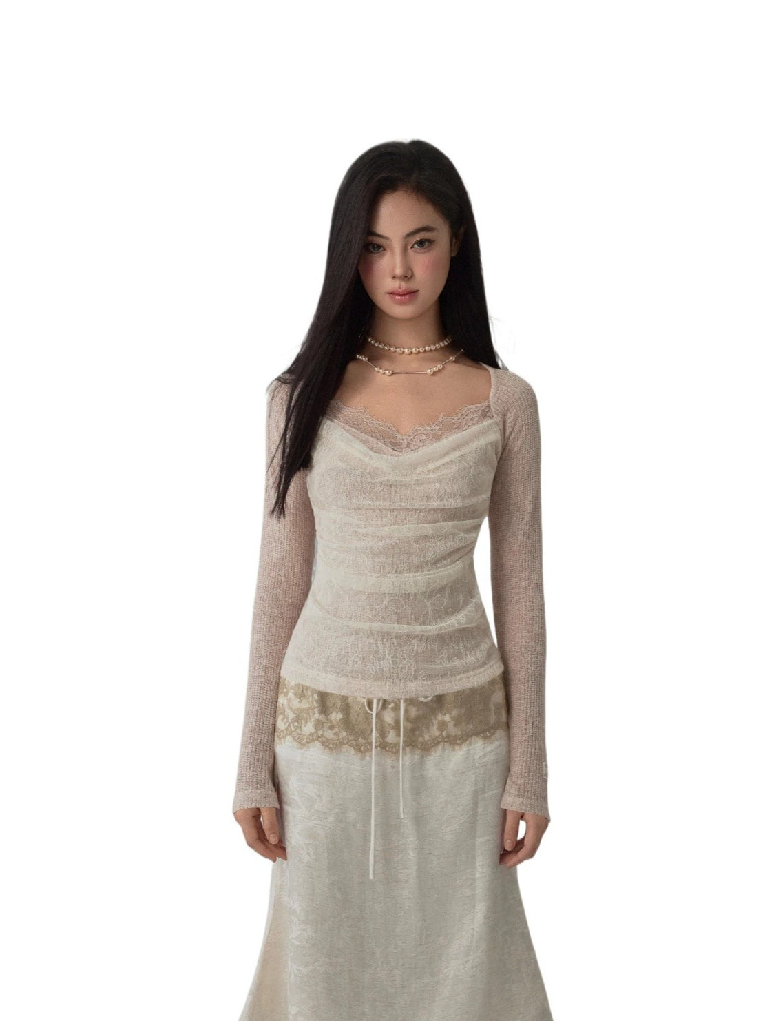 Lace Cowl Neck Top