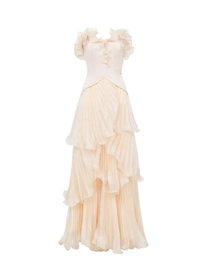 Venetian Pleated Maxi Dress