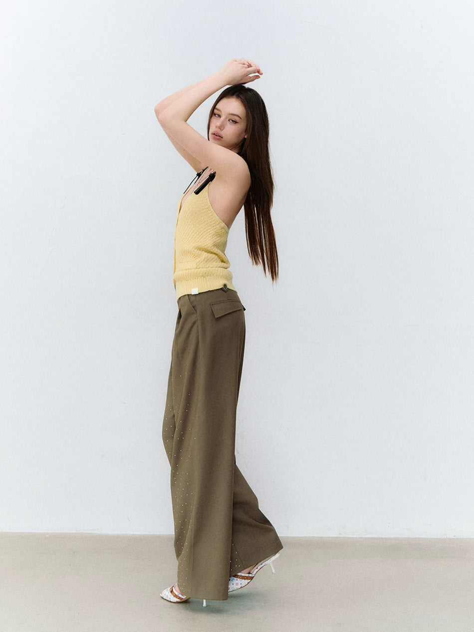 Icy Knit Halter V-neck Top