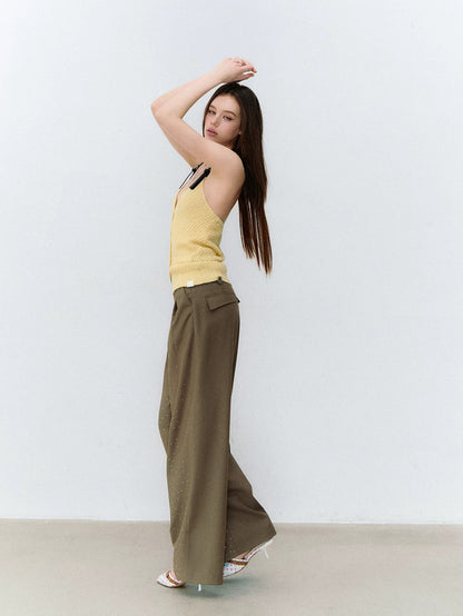 Icy Knit Halter V-neck Top