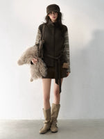 Fair Isle Panelled High-Neck Jacket