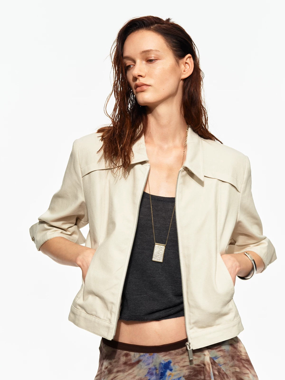 Cropped Seven Sleeve Jacket