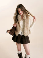 Faux Fur Stand Collar Vest