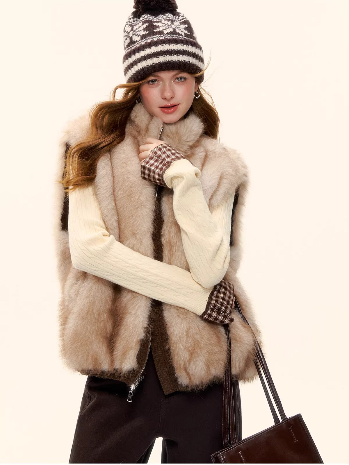Reversible Eco Fur Wool Vest