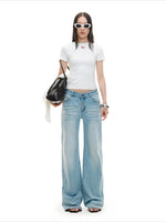 Washed Straight Jeans