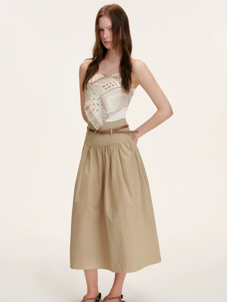 High Waist A Line Skirt