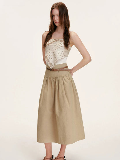 High Waist A Line Skirt