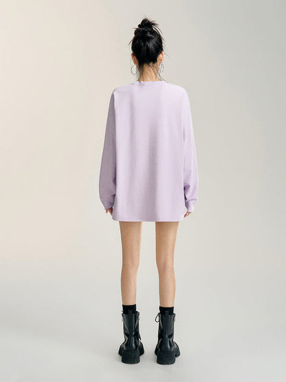 Off-white &amp; Purple Bow Embroidered Crewneck T-Shirt
