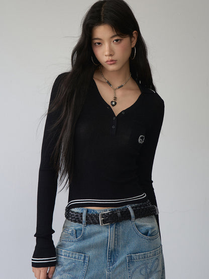 Contrast-colored Stripe Heart-wing T-shirt &amp; Shorts Set