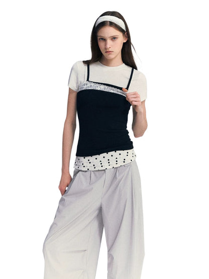 Lace Contrast Tee