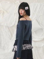 Vintage Number Printed Off-Shoulder Tee