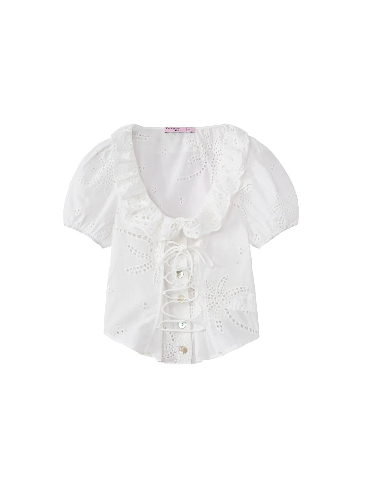French Eyelet Skirt Set