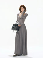 Square Neck Slim Maxi Dress
