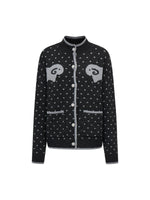 Contrast Sheep Jacquard Knit Cardigan