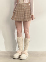 Vintage Wrap Plaid Pleated Skirt